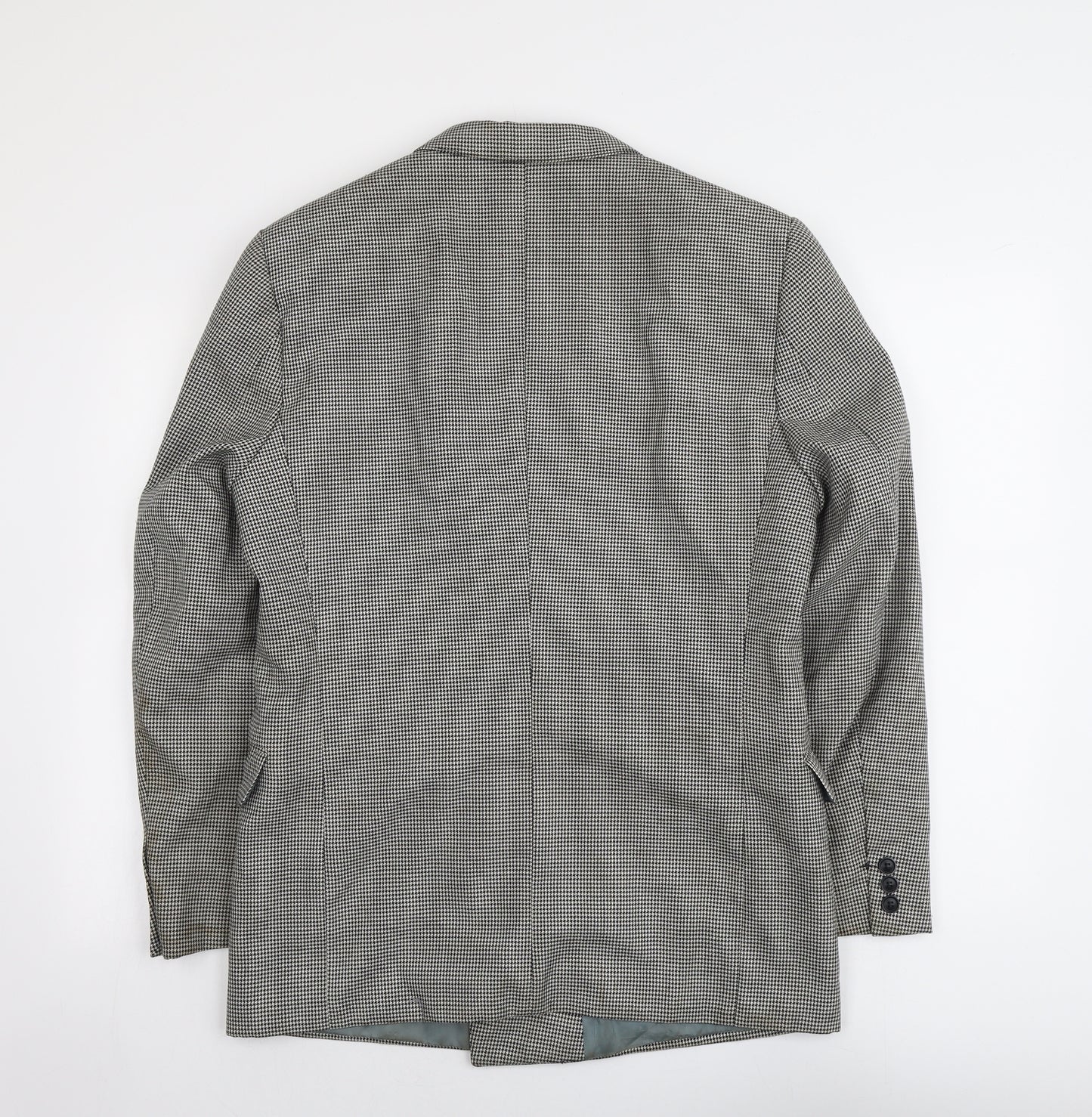 Skopes Mens Black Houndstooth Polyester Jacket Suit Jacket Size 42 Regular