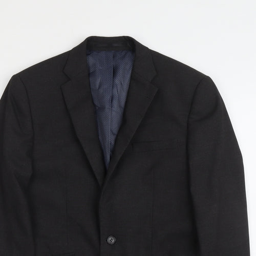 Brook Taverner Mens Grey Polyester Jacket Suit Jacket Size 38 Regular