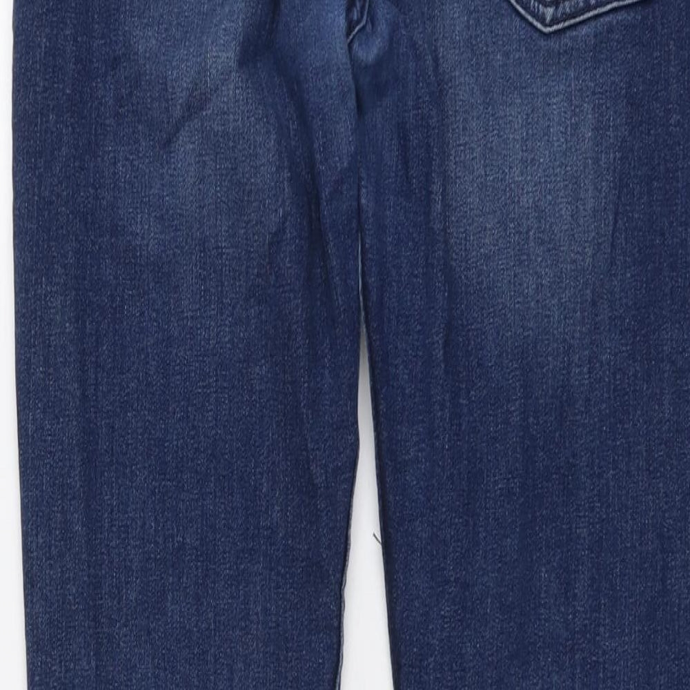 Topman Mens Blue Cotton Skinny Jeans Size 34 in L32 in Regular Button