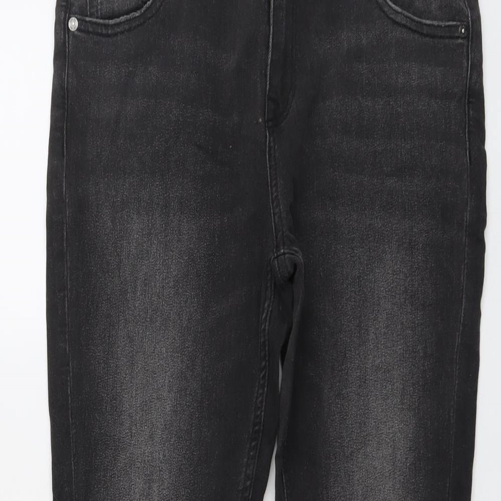 Marks and Spencer Boys Black Cotton Skinny Jeans Size 12-13 Years Regular Button