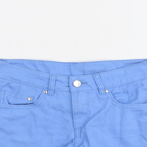 H&M Girls Blue Cotton Hot Pants Shorts Size 12-13 Years Regular Buckle