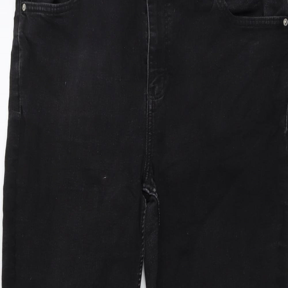 Marks and Spencer Womens Black Cotton Skinny Jeans Size 18 L27 in Regular Button