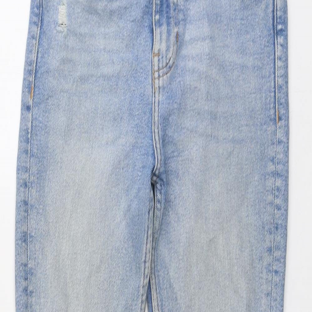 Zara Womens Blue Cotton Skinny Jeans Size 8 L28 in Regular Button