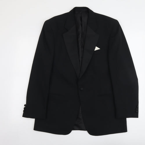 Greenwoods Mens Black Polyester Jacket Suit Jacket Size 38 Regular
