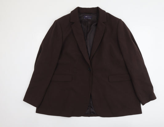 Marks and Spencer Womens Brown Polyester Jacket Blazer Size 24