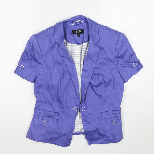 Marks and Spencer Womens Purple Jacket Blazer Size 12 Hook & Loop