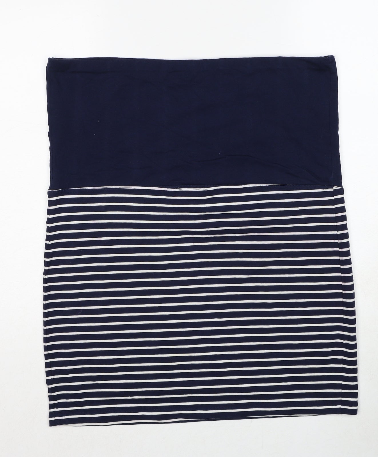 JoJo Maman Bébé Womens Blue Striped Cotton Bandage Skirt Size M