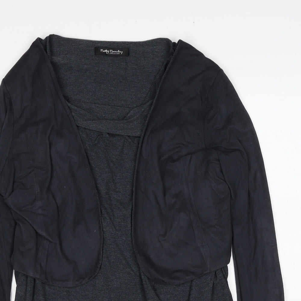 Betty Barclay Womens Grey Jacket Size 14 - Layered Top