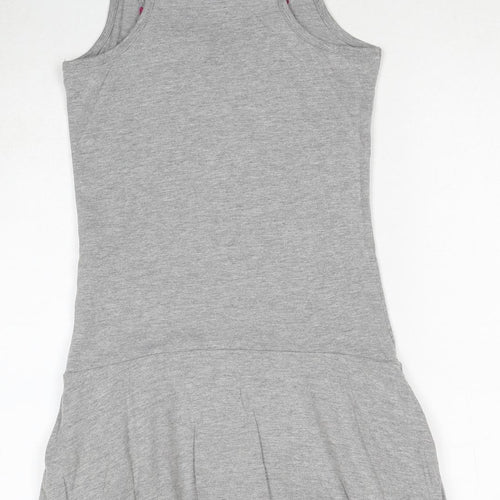 Reebok Girls Grey Cotton A-Line Size 9-10 Years Round Neck Pullover