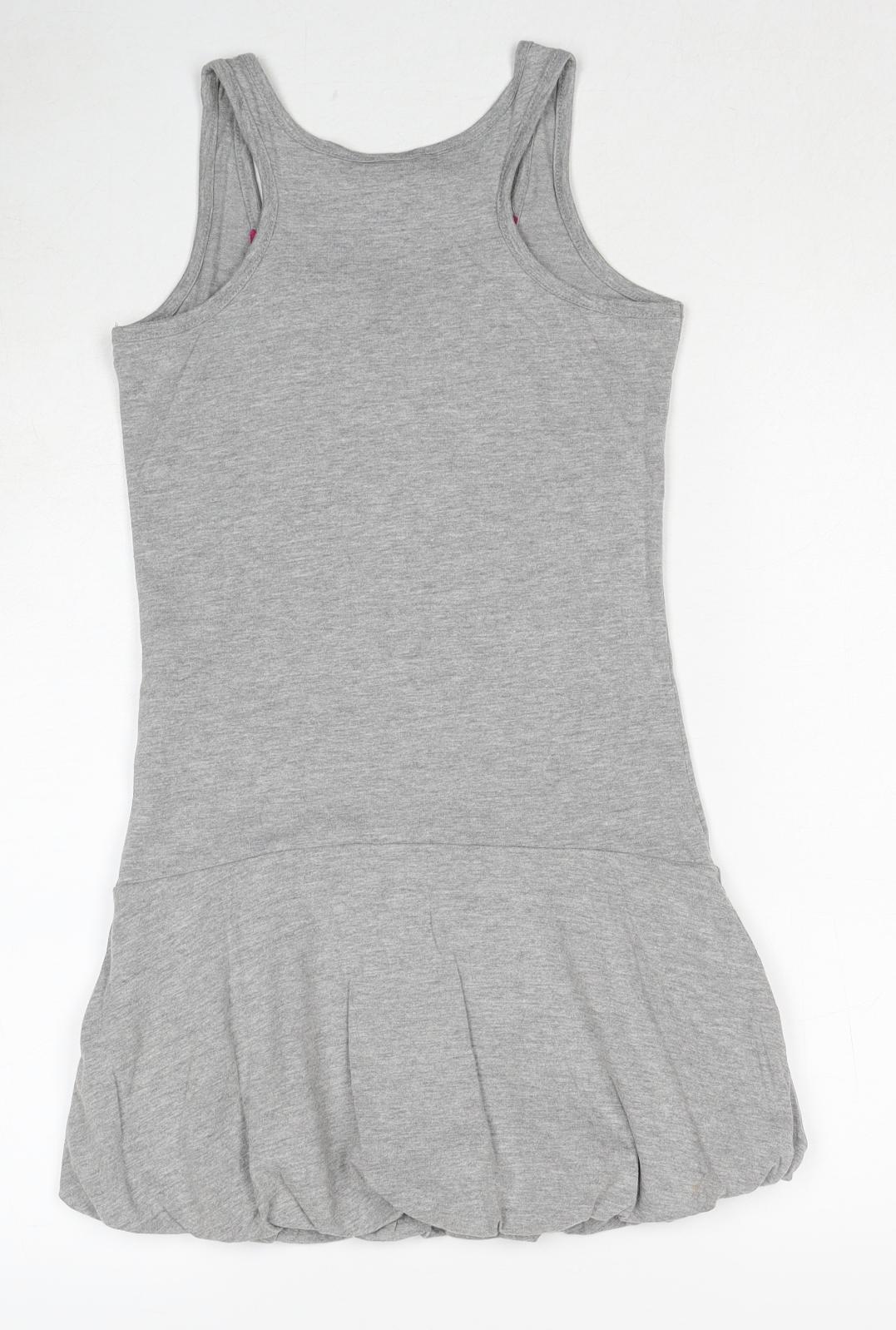 Reebok Girls Grey Cotton A-Line Size 9-10 Years Round Neck Pullover
