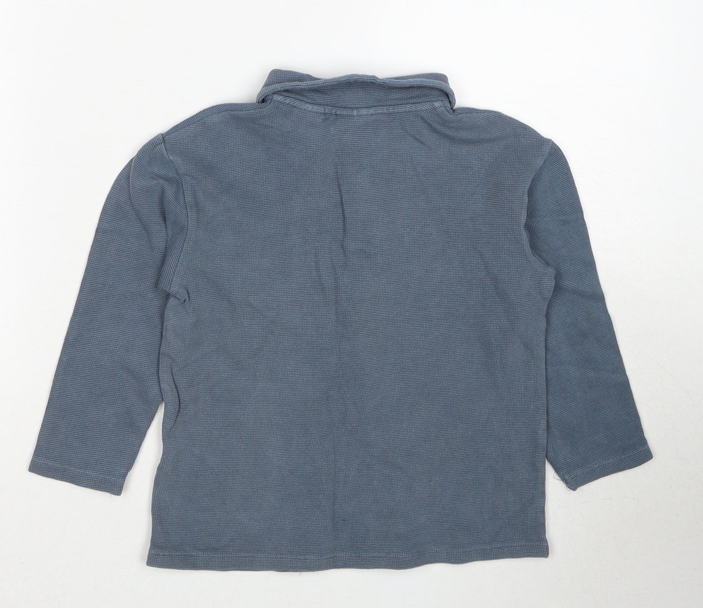 Zara Boys Blue Cotton Basic Polo Size 3-4 Years Collared Pullover