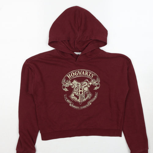 H&M Girls Red Cotton Pullover Hoodie Size 10-11 Years Pullover - Age 10-12 Years Harry Potter Hogwarts