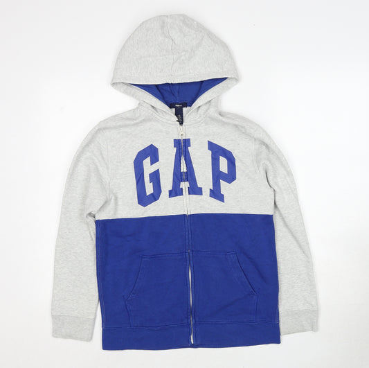 Gap Boys Grey Cotton Full Zip Hoodie Size 12 Years