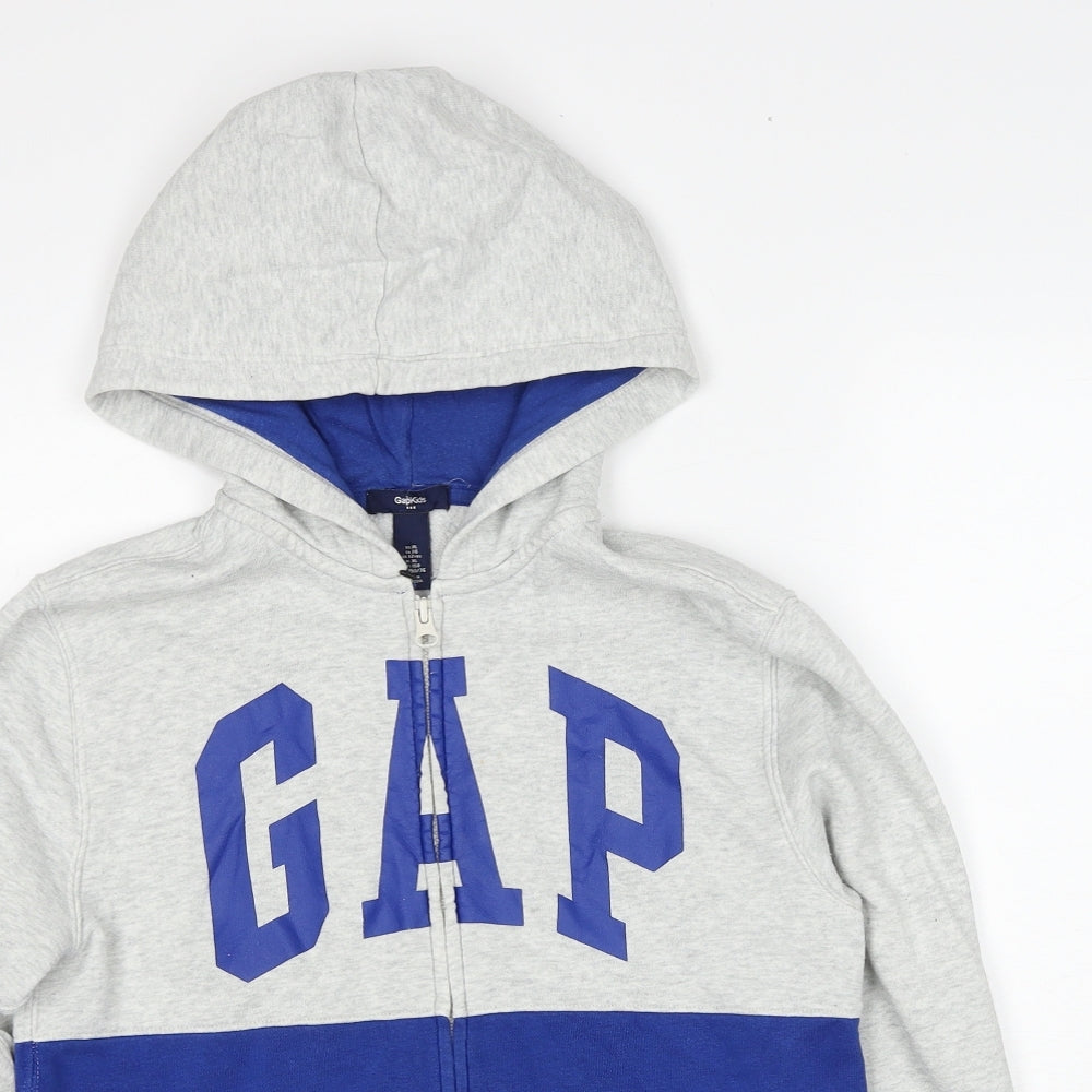 Gap Boys Grey Cotton Full Zip Hoodie Size 12 Years