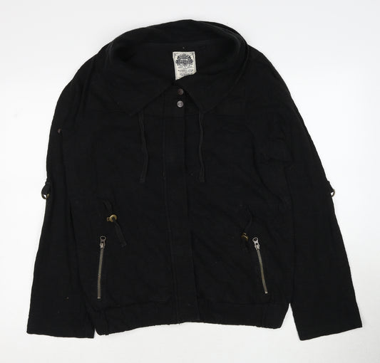 NEXT Womens Black Cotton Jacket Size 14 Zip