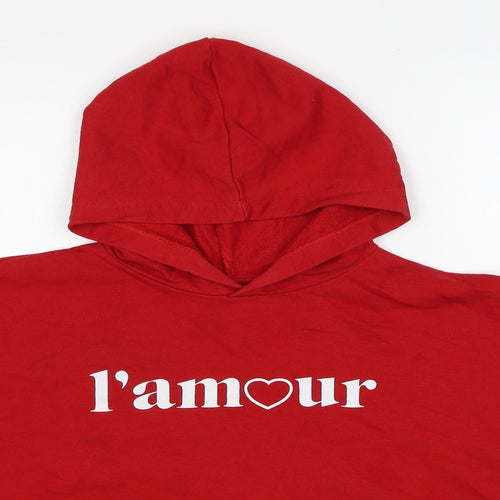 H&M Womens Red Cotton Pullover Hoodie Size M Pullover - L'amour