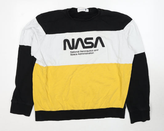NASA Womens Multicoloured Colourblock Cotton Pullover Sweatshirt Size 2XL Pullover