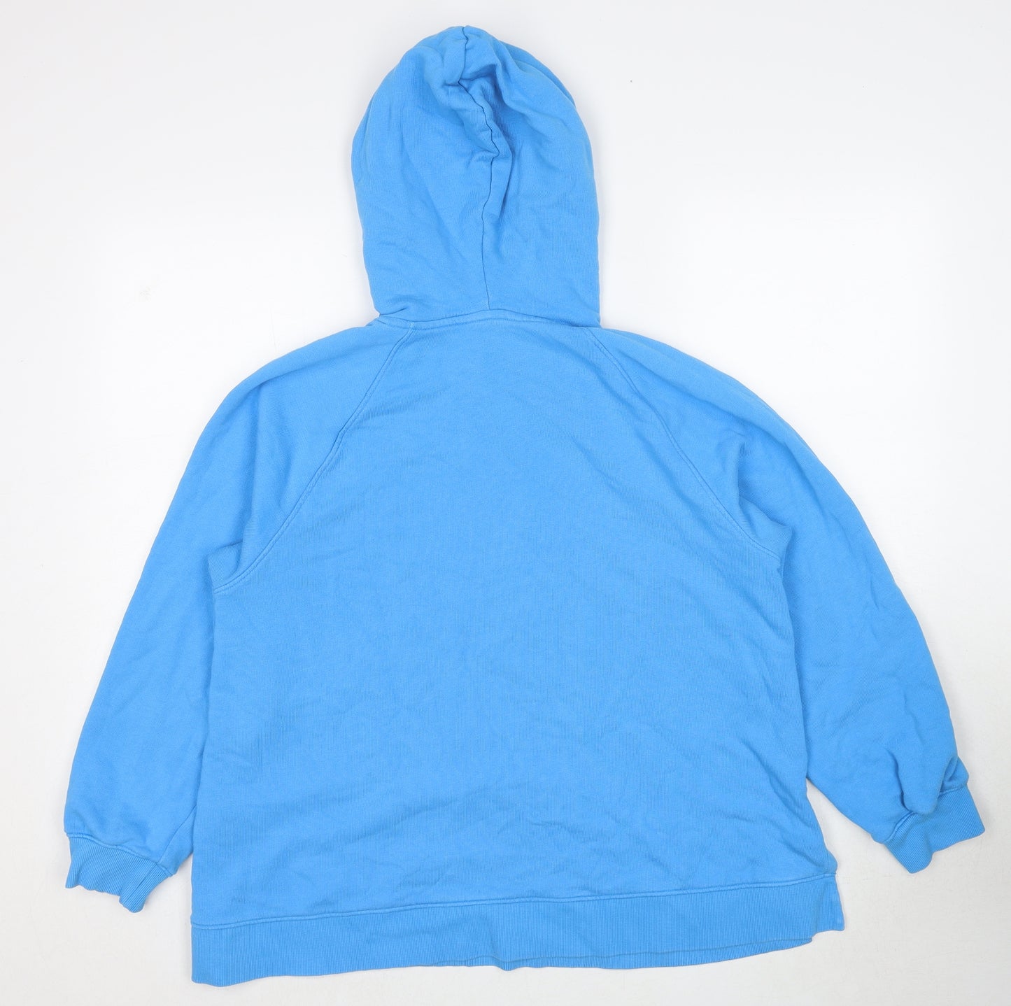 Marks and Spencer Womens Blue Cotton Pullover Hoodie Size 16 Pullover