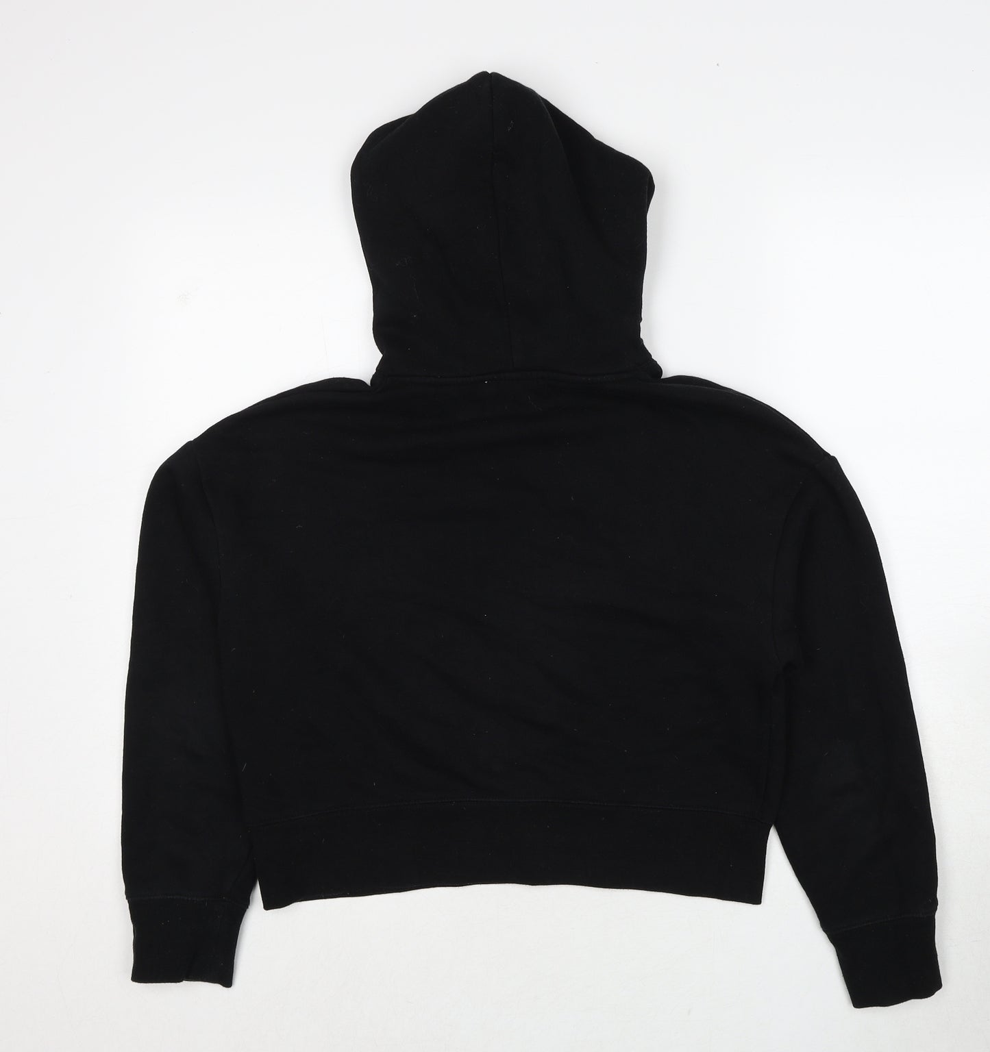 Zara Womens Black Cotton Pullover Hoodie Size S Pullover