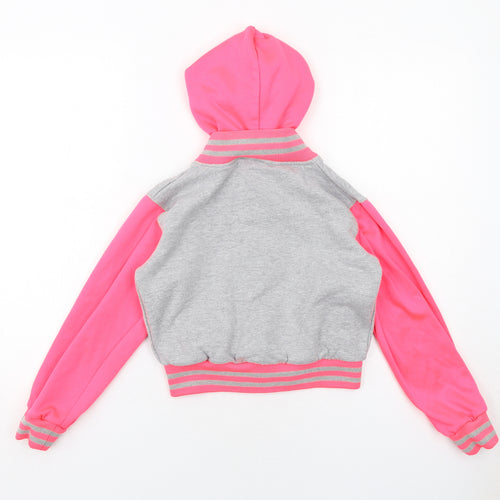 AtoZ Girls Pink Colourblock Jacket Size 11-12 Years Snap