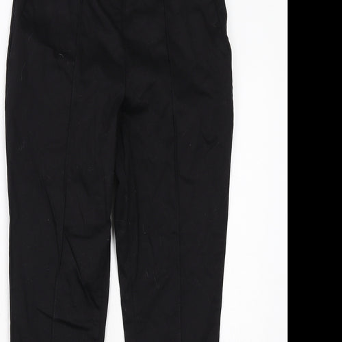 H&M Womens Black Cotton Capri Trousers Size 10 Regular Zip
