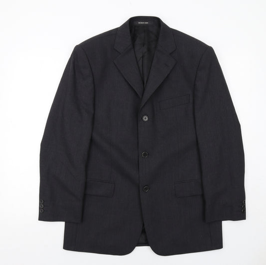 Balmain Mens Grey Wool Jacket Suit Jacket Size 38 Regular