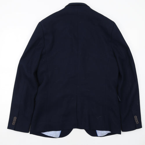 H&M Mens Blue Polyester Jacket Suit Jacket Size 42 Regular