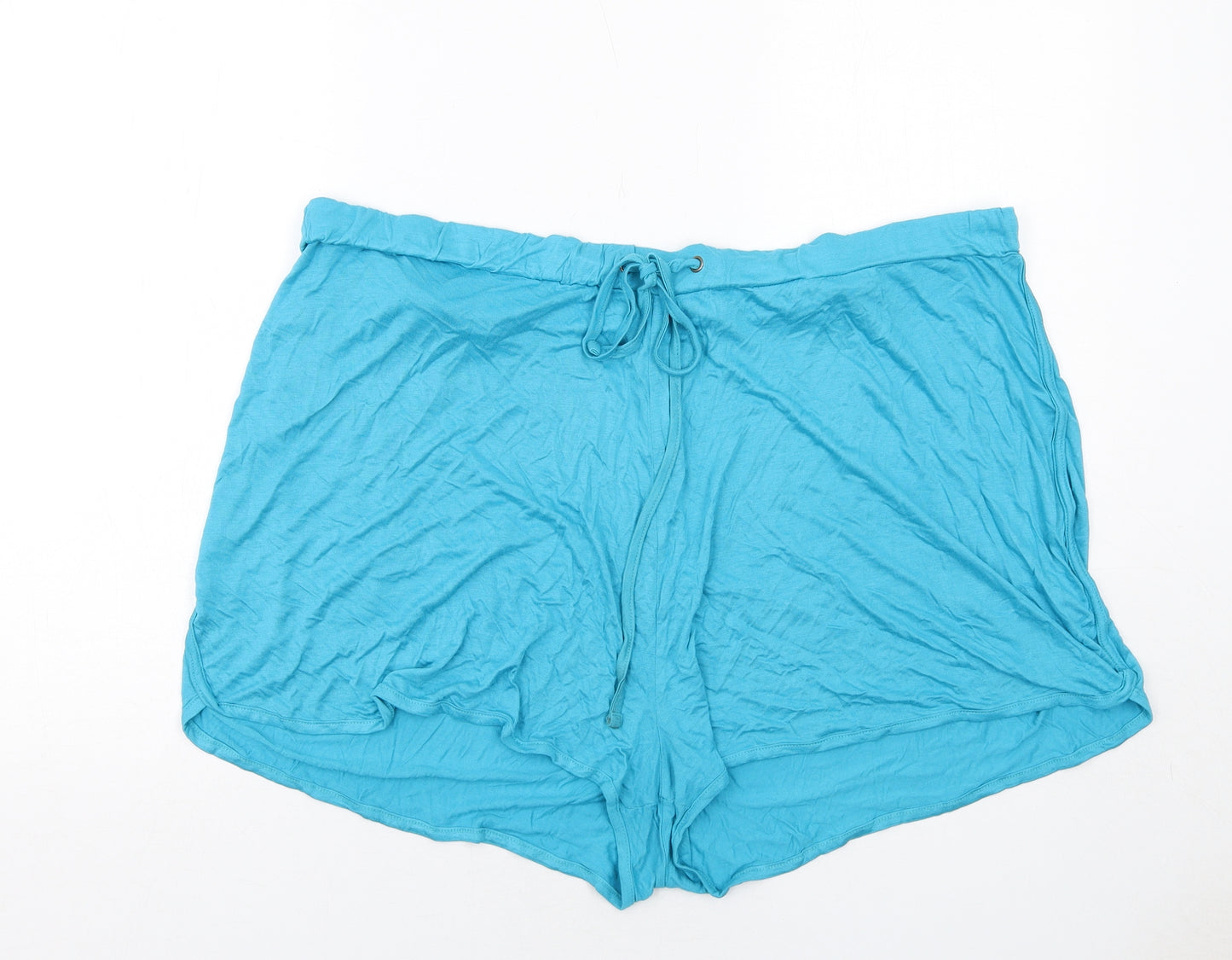 Be You Womens Blue Viscose Hot Pants Shorts Size 24 Regular Drawstring
