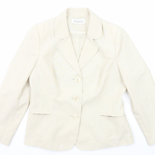 BHS Womens Beige Polyester Jacket Blazer Size 14