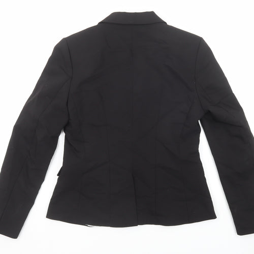 H&M Womens Black Cotton Jacket Blazer Size 12