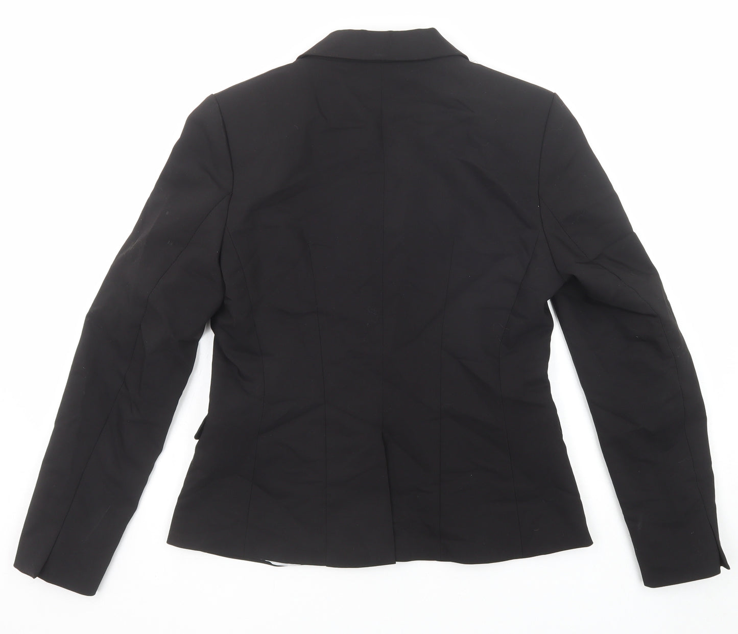 H&M Womens Black Cotton Jacket Blazer Size 12