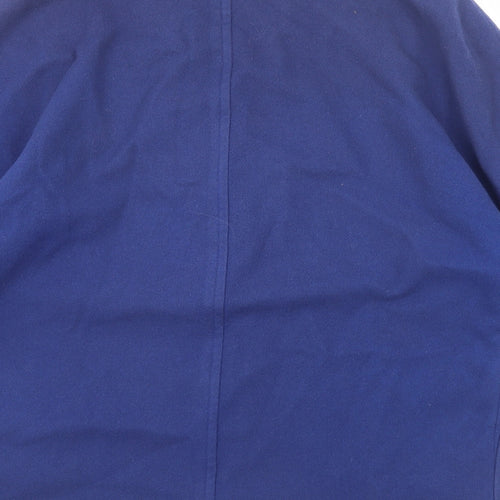 Jaeger Womens Blue Pea Coat Coat Size M Button