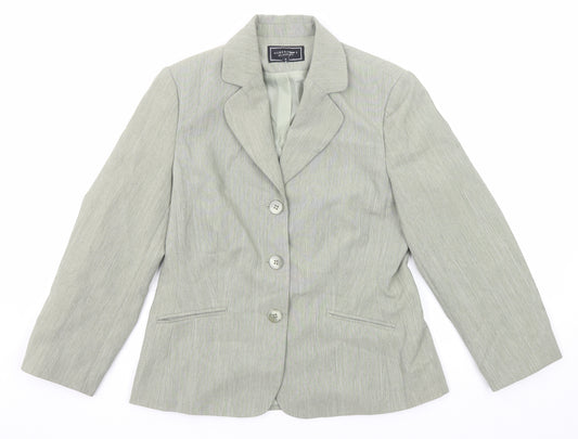 Debenhams Womens Green Polyester Jacket Blazer Size 10