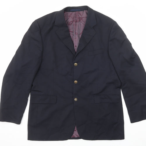 Burton Mens Black Wool Jacket Suit Jacket Size 44 Regular