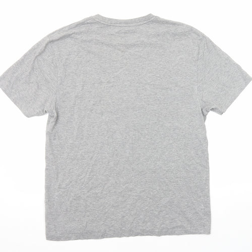 Sand Stone Mens Grey Cotton T-Shirt Size L Round Neck