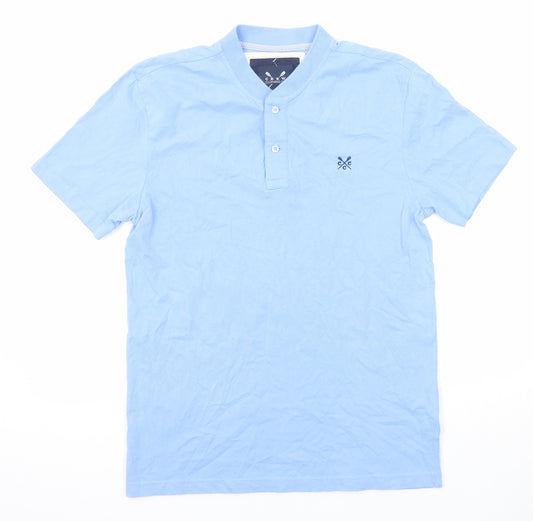 Crew Clothing Mens Blue Cotton Polo Size M Collared Button