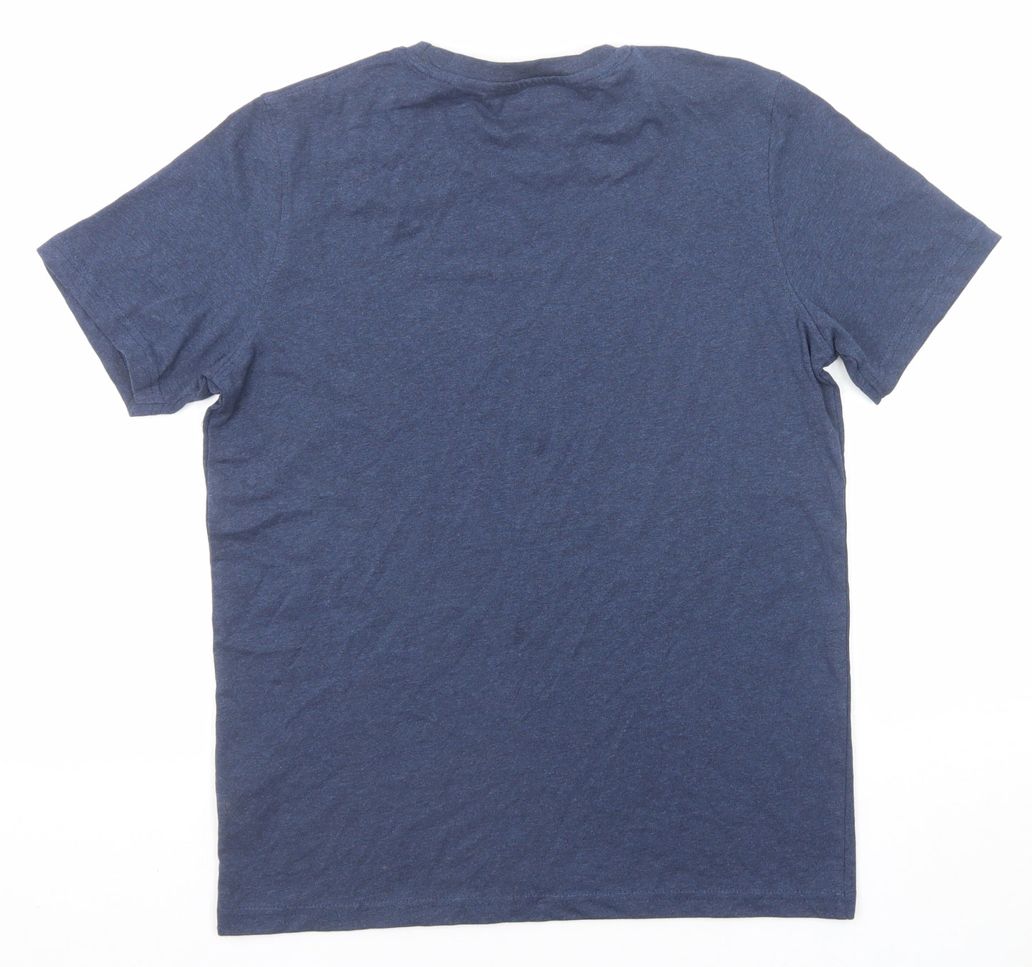 SPLASH Mens Blue Cotton T-Shirt Size S Round Neck