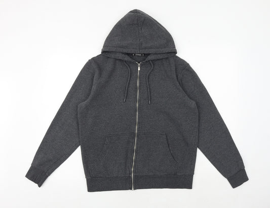 Dunnes Stores Mens Grey Cotton Full Zip Hoodie Size M