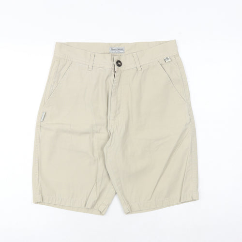 Craghoppers Mens Beige Cotton Chino Shorts Size 30 in Regular Zip