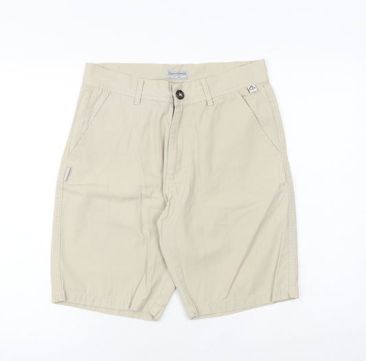 Craghoppers Mens Beige Cotton Chino Shorts Size 30 in Regular Zip