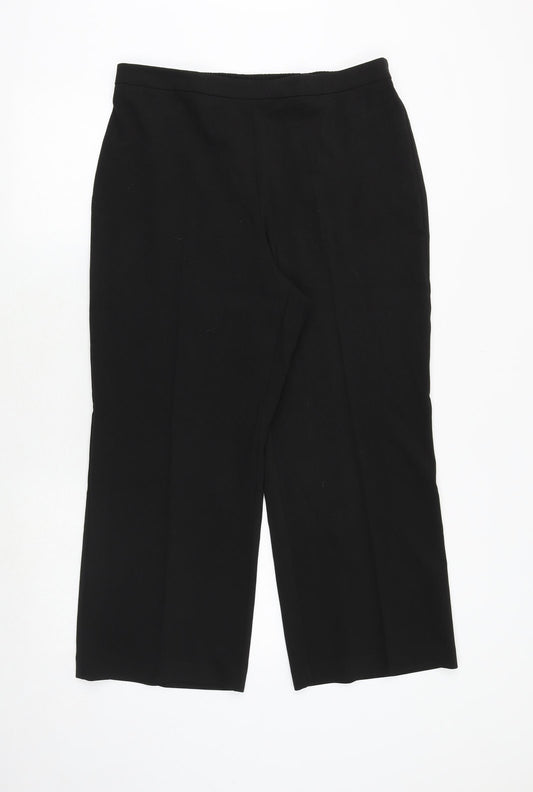 Slimma Womens Black Polyester Cropped Trousers Size 16 Regular