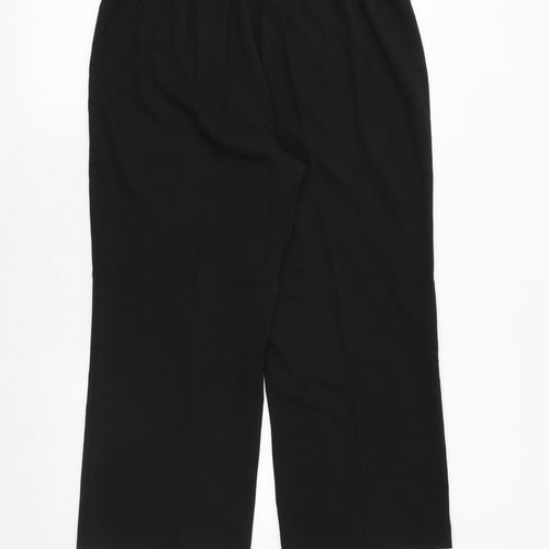 Slimma Womens Black Polyester Cropped Trousers Size 16 Regular