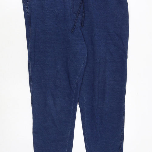 Marks and Spencer Womens Blue Polyester Trousers Size 14 Regular Drawstring