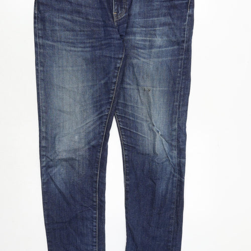 Levi's Mens Blue Cotton Skinny Jeans Size 34 in Regular Zip