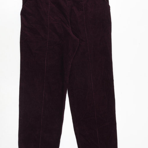 Marks and Spencer Womens Purple Polyester Trousers Size 10 Regular