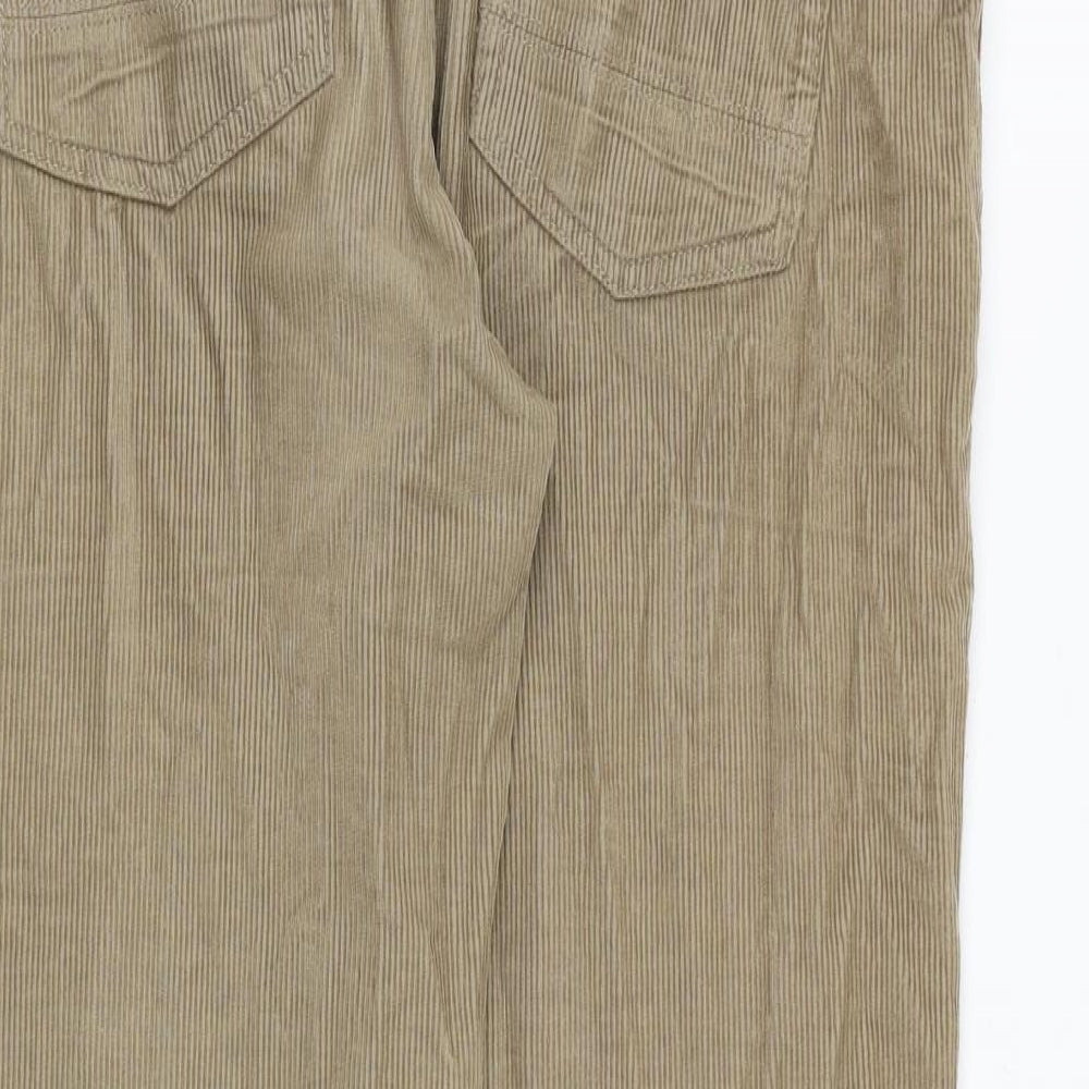 New Look Mens Beige Cotton Trousers Size 34 in Regular Zip