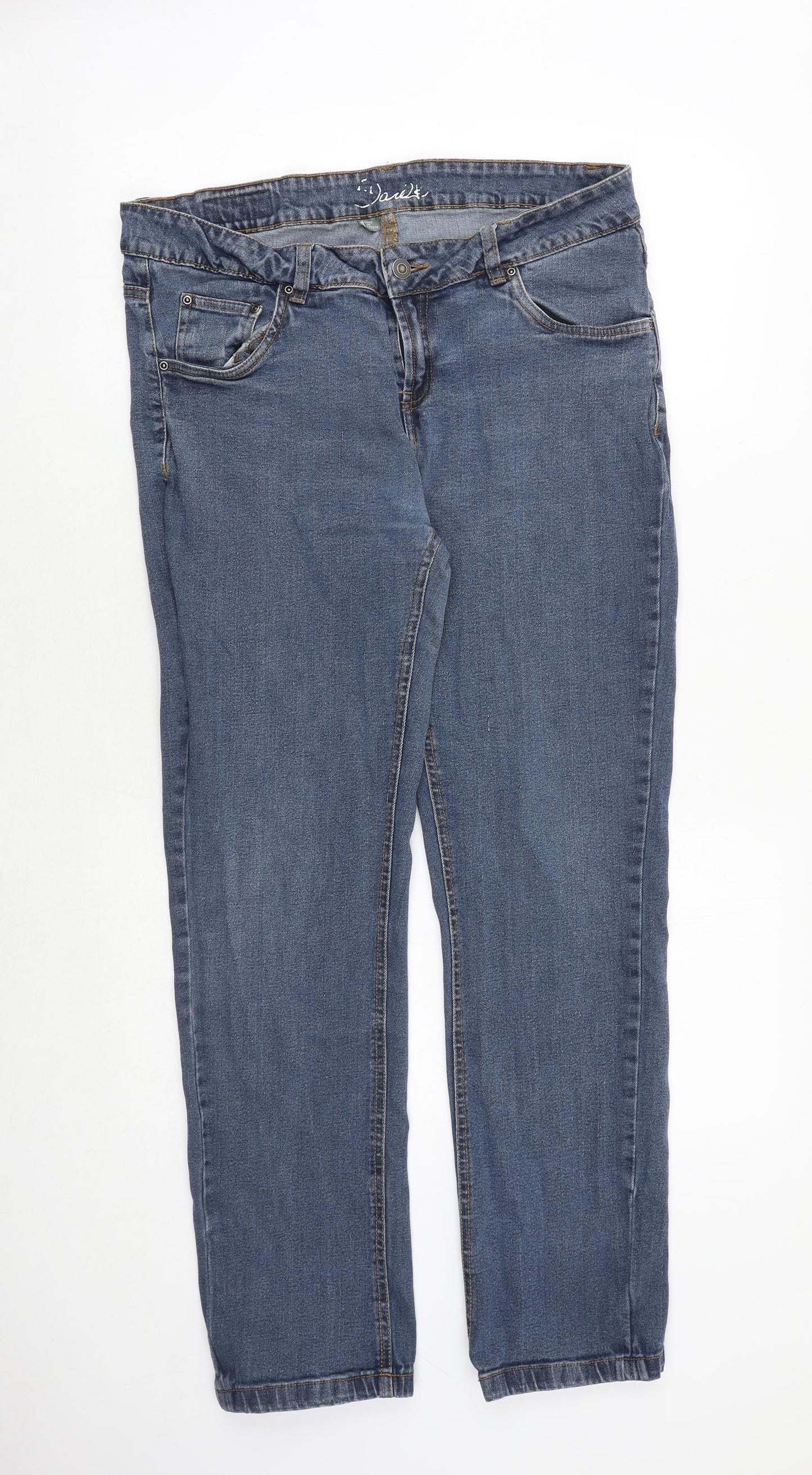 Dare 2B Womens Blue Cotton Straight Jeans Size 34 in Regular Zip