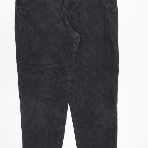 H&M Mens Grey Cotton Trousers Size 34 in Regular Zip