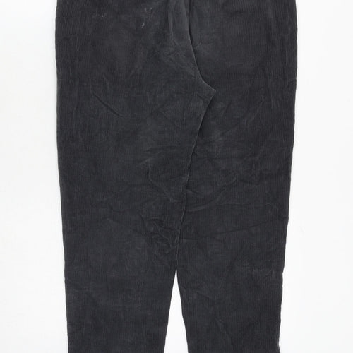 H&M Mens Grey Cotton Trousers Size 34 in Regular Zip