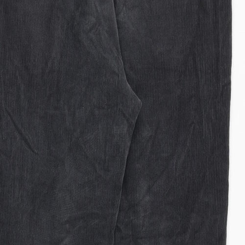 H&M Mens Grey Cotton Trousers Size 34 in Regular Zip